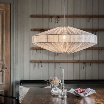 Lampa wisząca z abażurem eliptycznym Alba szara